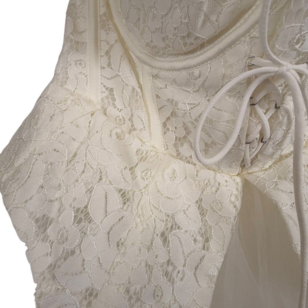 For Love & Lemons x Revolve Lily Bridal Gown Lace Corset Tulle Size M NWT - Picture 8 of 14